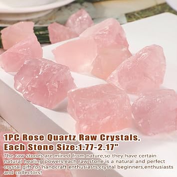 Rose Quartz Raw Crystals,Natural Healing Crystals Rock,1.5-2.0