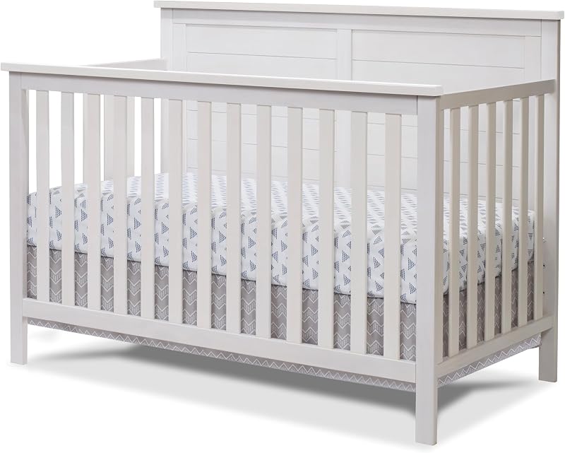 Sorelle Furniture Ashley Cuna, Cuna clásica con panel convertible 4 en 1, Cuna para bebé hecha de madera, Acabado no tóxico, Cama para bebé de madera, Cama para niños pequeños, Sofá cama para niños y cama de tamaño completo, Muebles para guardería