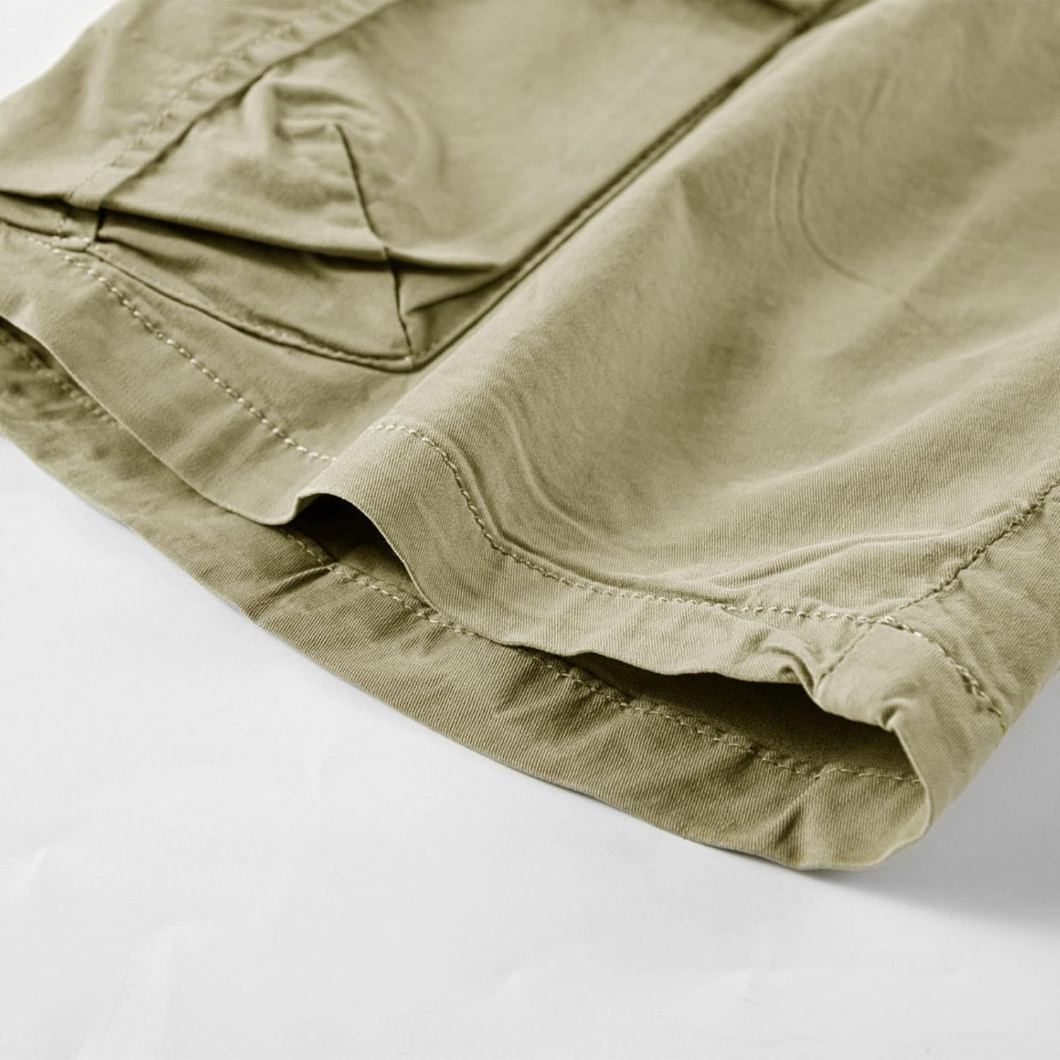 Cargo Shorts for Mens Summer Elastic Waist Relaxed Drawstring Outdoor Hiking Tactical Shorts Pants with Multi Pockets