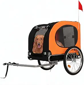Large Dog Bike Trailer with Jogging Stroller, 16" Wheels, Safety Harness