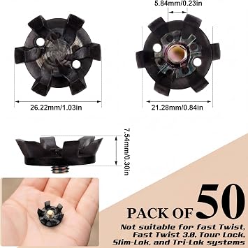 Shappy 50 Pcs Golf Shoe Spikes Replacement Metal Screw 1 Wrench Tool