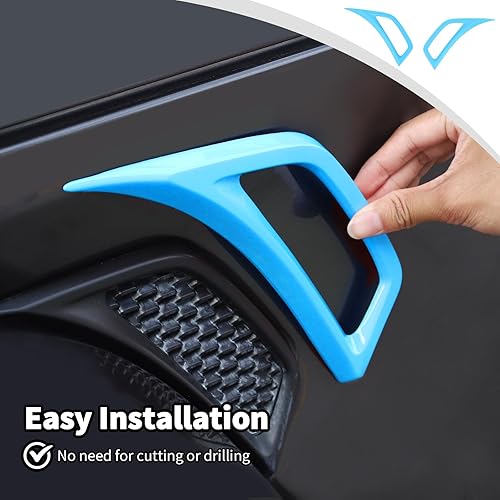 Miniatura 72 de Voodonala Para Jeep JL Lateral Aire Acondicionado Salida Decoración Decoración Trim para Jeep Wrangler JL JLU Gladiator JT 4xe, ABS Rojo