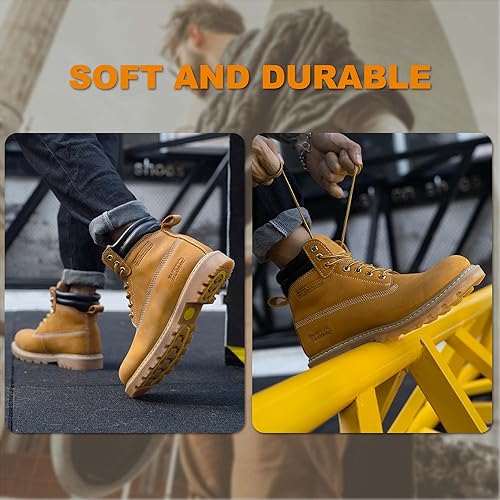 Miniatura 5 de Botas de trabajo para hombre, impermeables, suaves, antideslizantes, cómodas, botas de trabajo