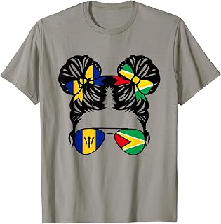 Half Barbadian Half Guyanese Girl Barbados Kids Heritage T-Shirt