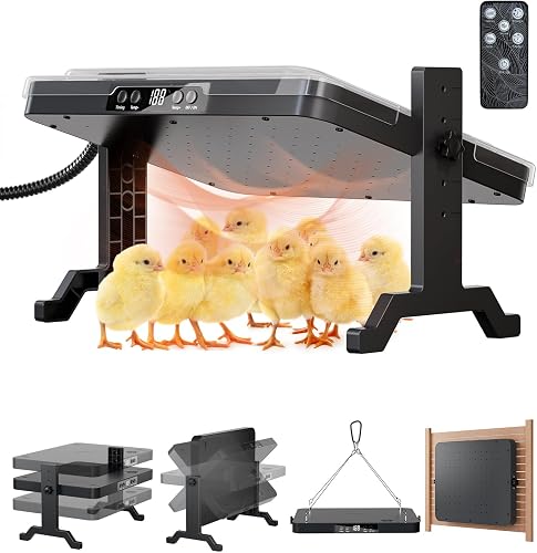 WarmFlockComfort 2-in-1 Chicken Coop Heater & Chick Brooder Plate, 200W Radiant Heat with Adjustable Thermostat, Timer & Remote WarmFlockComfort 2-in-1 Chicken Coop Heater & Chick Brooder Plate, 200W Radiant Heat with Adjustable Thermostat, Timer & Remote
