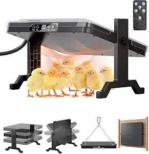 Smart Brooder Heating Plate, 2-in-1 Chicken Coop Heater & Chick Brooder, 200W with Adjustable Temperature, Timer, and Safety Features