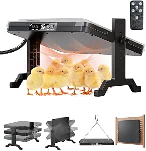 Smart Brooder Heating Plate, 2-in-1 Chicken Coop Heater & Chick Brooder, 200W with Adjustable Temperature, Timer, and Safety Features