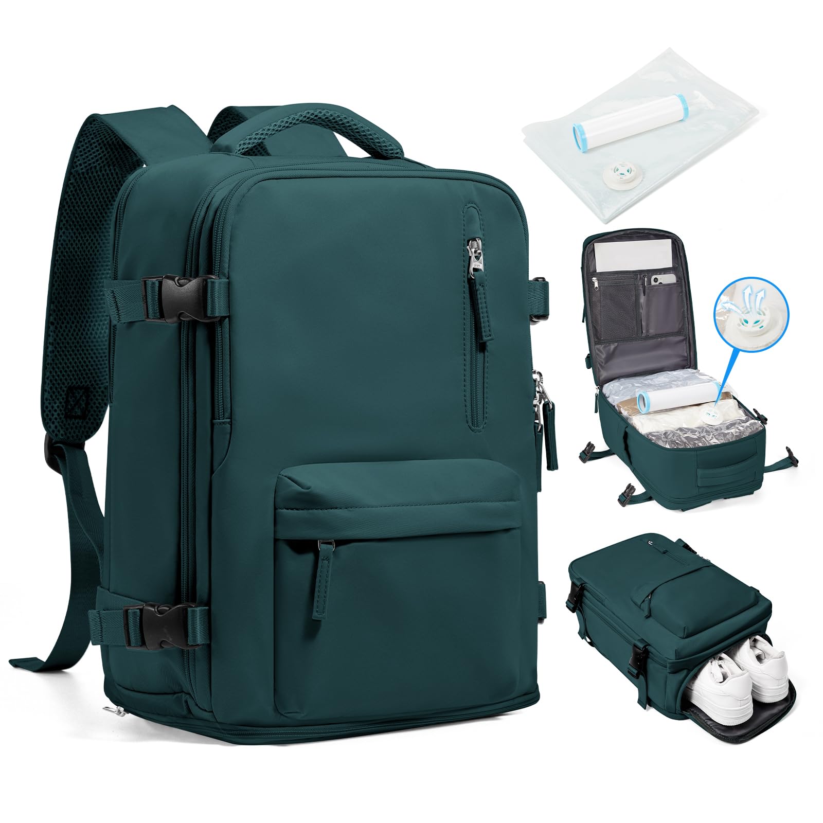 SZLX Zaino Ryanair 40x30x20 Sottovuoto Bagaglio a Mano 40x20x25 Donna Zaino da Viaggio 40x30x20 Wizzair Borse da Cabina per Easyjet 45x36x20 Uomo per Laptop 14 Pollici con Porta USB e Porta Scarpe