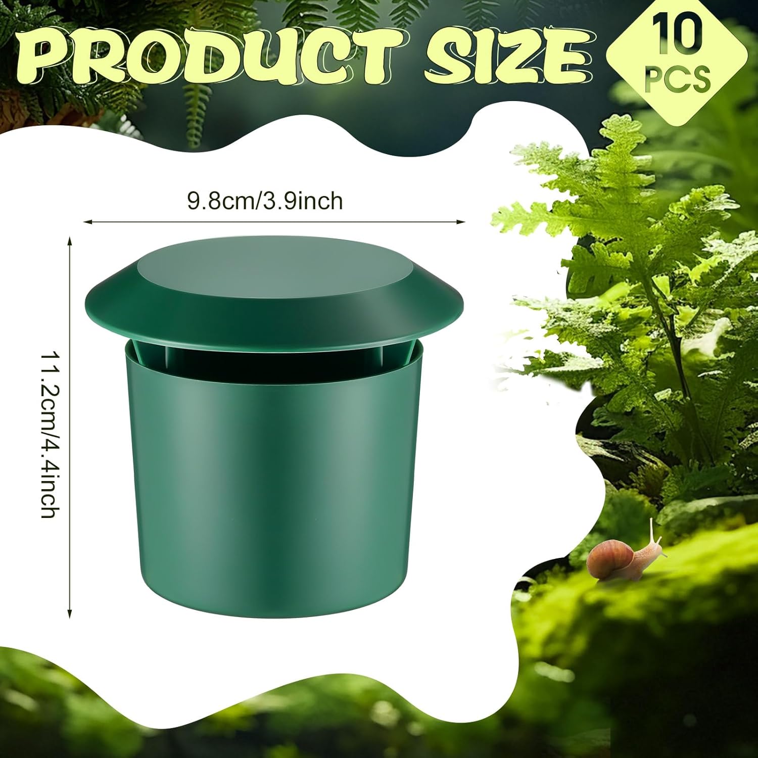 Qualirey 10 Pcs Beer Slug Snail Traps 3.86 x 4.41 Inch Plastic Snail Trapper Reusable Snails Catcher Slug House for Garden Farm