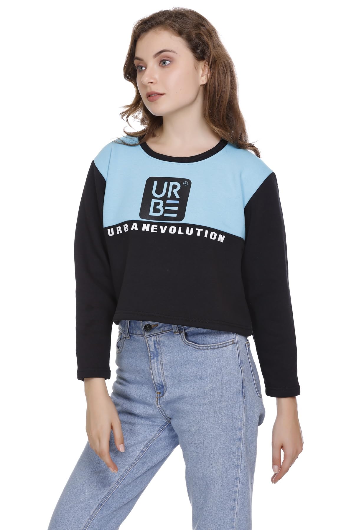URBE -URBAN EVOLUTION Trendy Sweatshirt for Women (in, Alpha, S, Regular, SKNB) 3