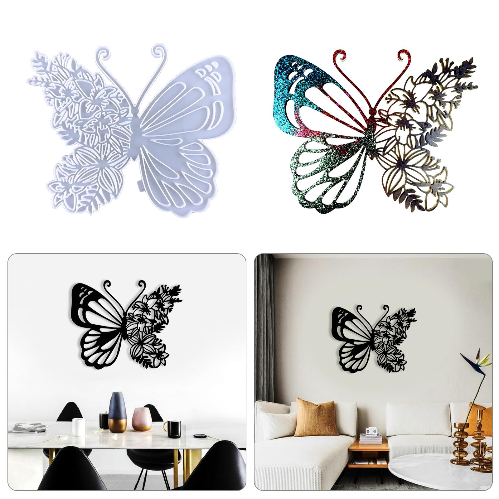 YYlingx Butterfly Shape Silicone Mould, 3D Large Animal Design Epoxy Resin Mould for DIY Wall Stickers Decoration, Crafts Decor - Image 2