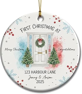 Custom New Home Christmas Ornament 2025 with Address & Names | Personalized First Christmas in Our New House Keepsake | Unique Realtor Client Gift