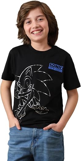 Kidsville Official Sonic Graphic Printed Regular Fit Cotton Tshirt for Boys