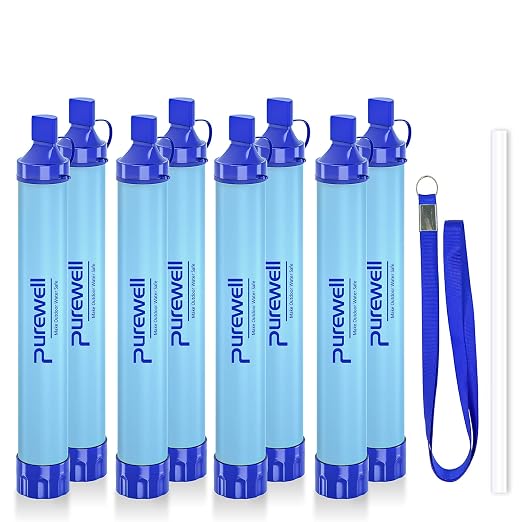 Purewell Outdoor Water Filter Personal Water Filtration Straw Emergency Survival