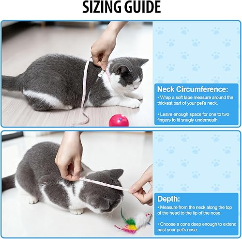 Miniatura 2 de Depets - Collar de recuperación ajustable para mascotas, cono de plástico Elizabeth para mascotas, práctico collar protector para sanación de