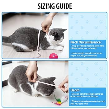 Depets Adjustable Recovery Pet Cone E-Collar For Cats Puppy Rabbit, Plastic Elizabeth Protective Collar Wound Healing Practical Neck Cover, Neck Girth 8.1 In