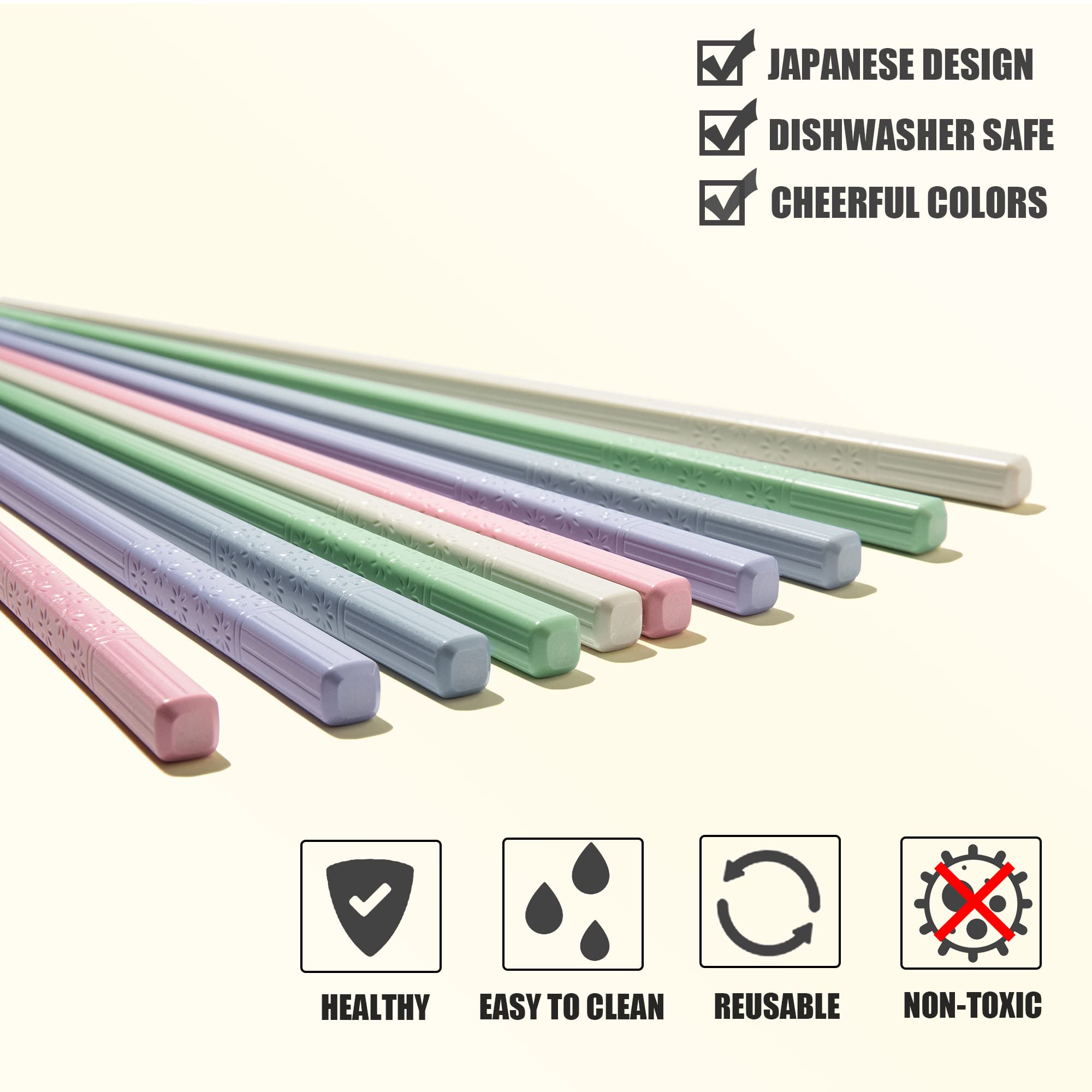 Bacchette Antiscivolo FUJIEI Made In Japan | Design Brevettato Easy Grip In Legno Naturale - 3 Misure - 4