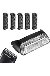 vhbw 2x Grille de rasoir électrique compatible avec Braun Z20, Series 1000, Serie 1 FreeControl, MG5090 Multigroome + cadre, noir/argenté