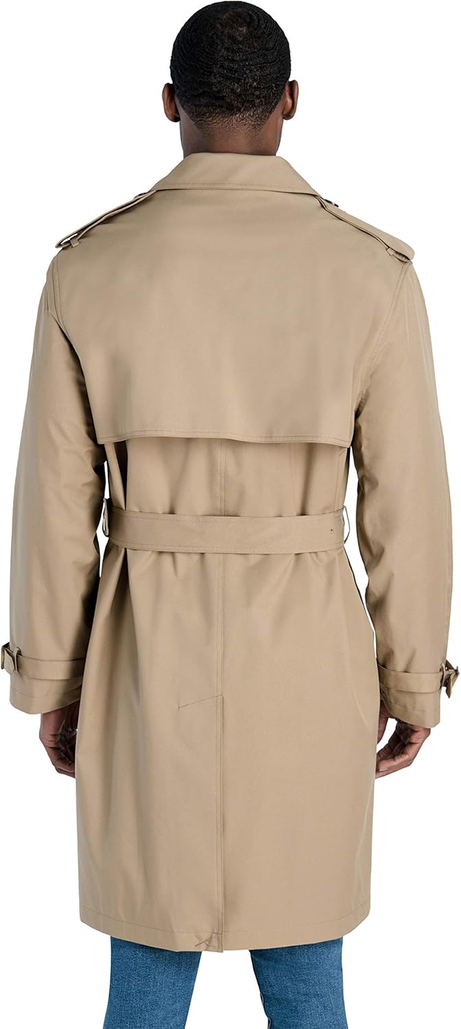 LONDON FOG Men's Double Breasted Stretch Trench Coat at  Men’s Clothing store