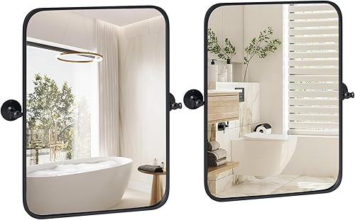 Miniatura 10 de Tangkula Espejo de baño de 30 x 22 pulgadas, espejo rectangular con película inastillable, tornillos de expansión, soportes de pared, espejo