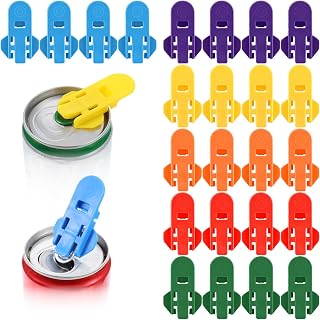 24 Packs Easy Can Opener,Colorful Plastic Drink Can Covers,Leakproof Can Tab Opener Tool for Pop Coke Beer Tab,Leakproof Beverage Can Cover Protector, at the Party, BBQ, Beach