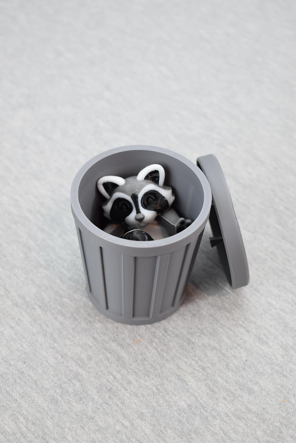Articulate Creatures - Fidget Raccoon - Articulate Fox - Fidget Skunk - Bendable Possum - 3D Printed Articulate Creature Packs (One of Each (4 Pack), With Trash Can)