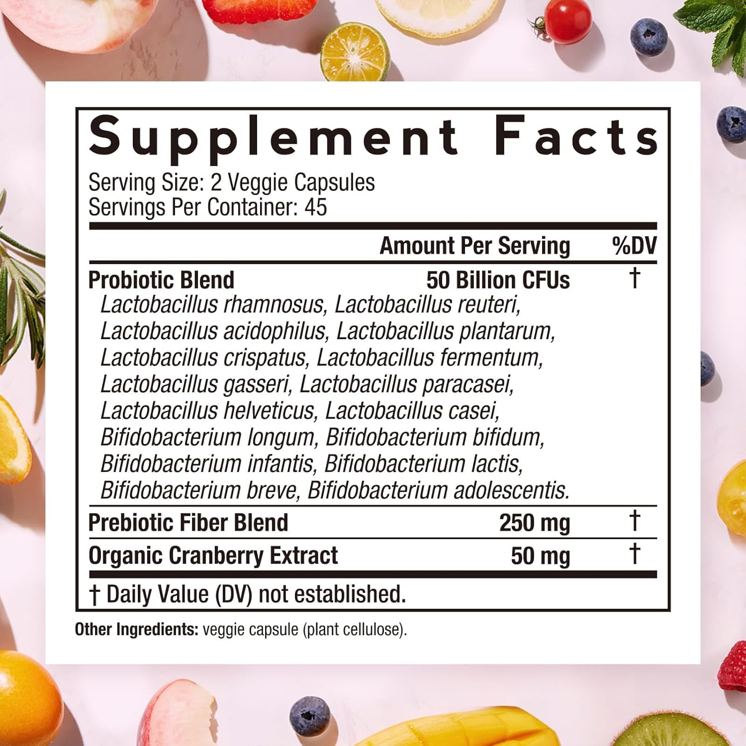 Doctor's Recipes Women's Probiotic, 90 Caps 50 Billion CFU 16 Strains, with Organic Cranberry, Digestive Immune Vaginal & Urinary Health, Shelf Stable, Delayed Release, No Soy Gluten Dairy