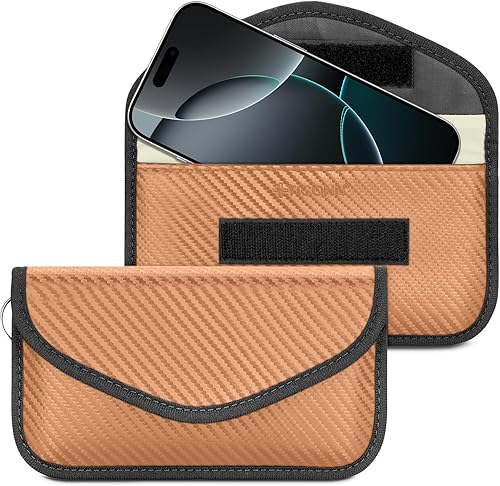 Vista 18 de TICONN Faraday - 2 bolsas para llavero, protector de jaula Faraday de 3.5 x 5.0 pulgadas, bloqueo de señal RFID para automóvil, bolsa antirrobo Negro