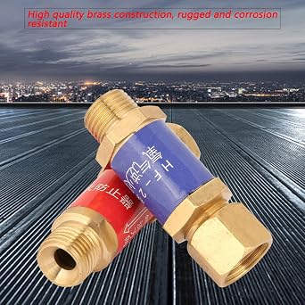 Acetylene Oxygen Flashback Arrestor, Pratical Durable Oxygen Acetylene Check Valve Flashback Arrestor Flame Buster for Welding Process Gas Motion
