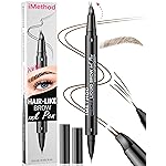 iMethod Curved Eyebrow Pen - Eyebrow Pencil, Brow Pencil 2-in-1 Dual-Ended Microblading Eyebrow Pen with Micro-Fork-Tip and Precise Brush-Tip Create Natural Hair-Like Brows, Last All-Day, Blonde