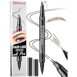 iMethod Curved Eyebrow Pen - Eyebrow Pencil, Brow Pencil 2-in-1 Dual-Ended Microblading Eyebrow Pen with Micro-Fork-Tip and Precise Brush-Tip Create Natural Hair-Like Brows, Last All-Day, Blonde