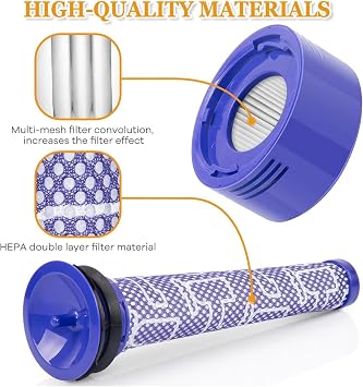 V7-V8 Dyson ile Uyumlu Hepa Filtre,V7-V8 Absolute Exclusive,Animal Dik Süpürge Hepa Filtre-2 Parça
