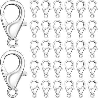 100PCS Silver Lobster Clasps Claw Clasps Necklace Fastener Hook for DIY Necklace Bracelet Jewelry Making DIY Jewelry Accessories
