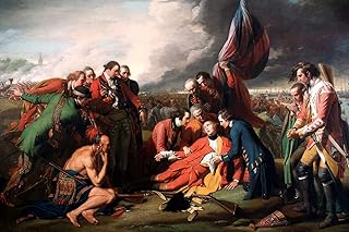 Textured Paper - Benjamin West - The Death of General Wolfe (1770) - Painting Photo Poster Print Art Gift Wall Home Decor - Size: A5 (8.2 x 5.8 Inches)