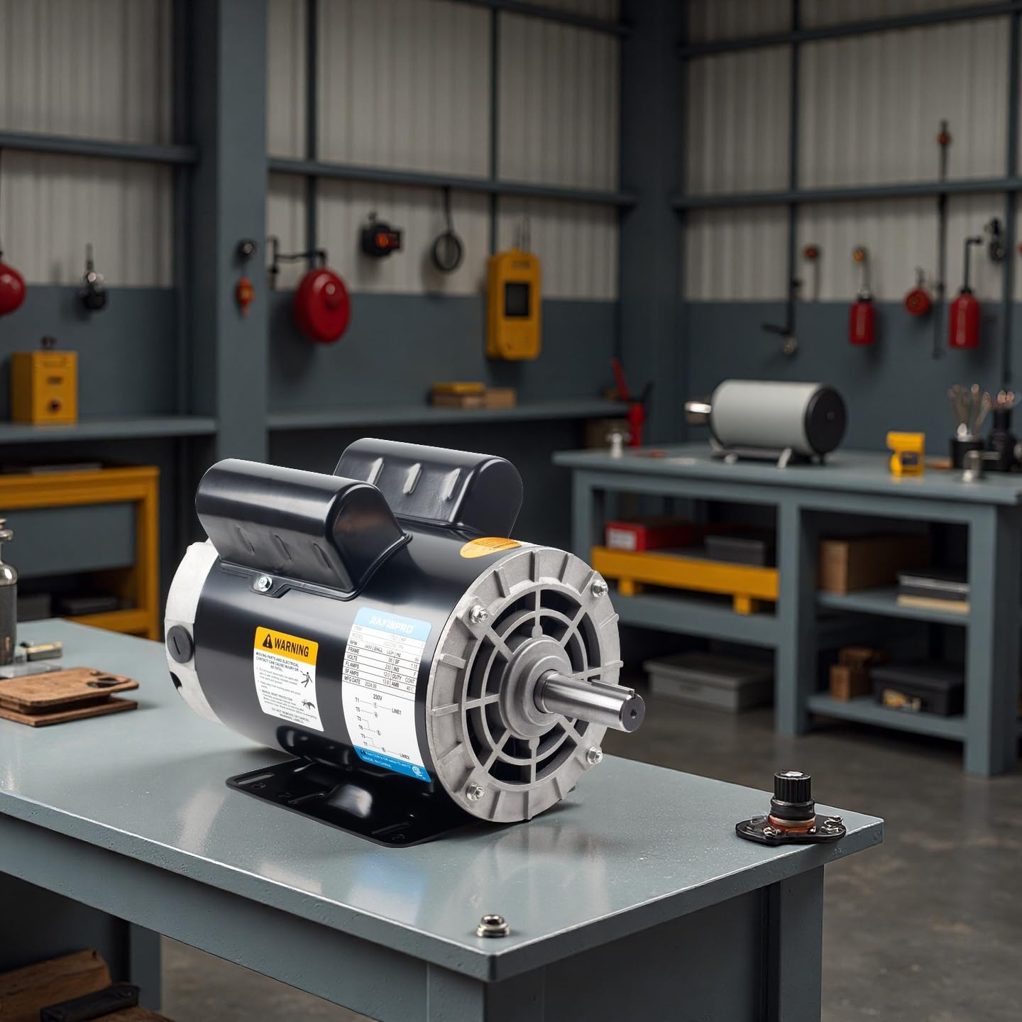 3HP Air Compressor Motor 230V 3450 RPM, 56 Frame, Single Phase 7/8" Shaft, Replacement Electric Motor for Air Compressor