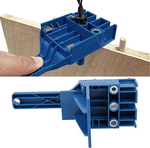 Miniatura 5 de Guía de taladro para clavija de madera, 6, 8, 0.394 in, kit de plantilla de clavija de mano, bolsillo autocentrado, agujero recto, sierra