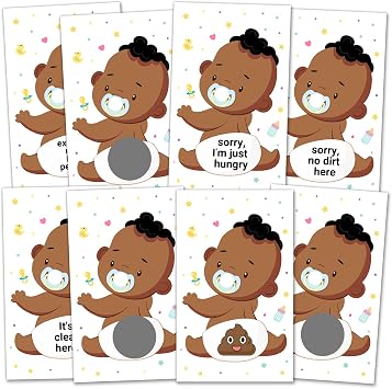 Baby Shower Raffle Card Game - Baby Shower Lottery Tickets Games Door Prizes Scratch off Cards Games Baby Shower Party Favor - Baby Shower Activity and Idea, Fun and Easy to Play - 38 Cards White
