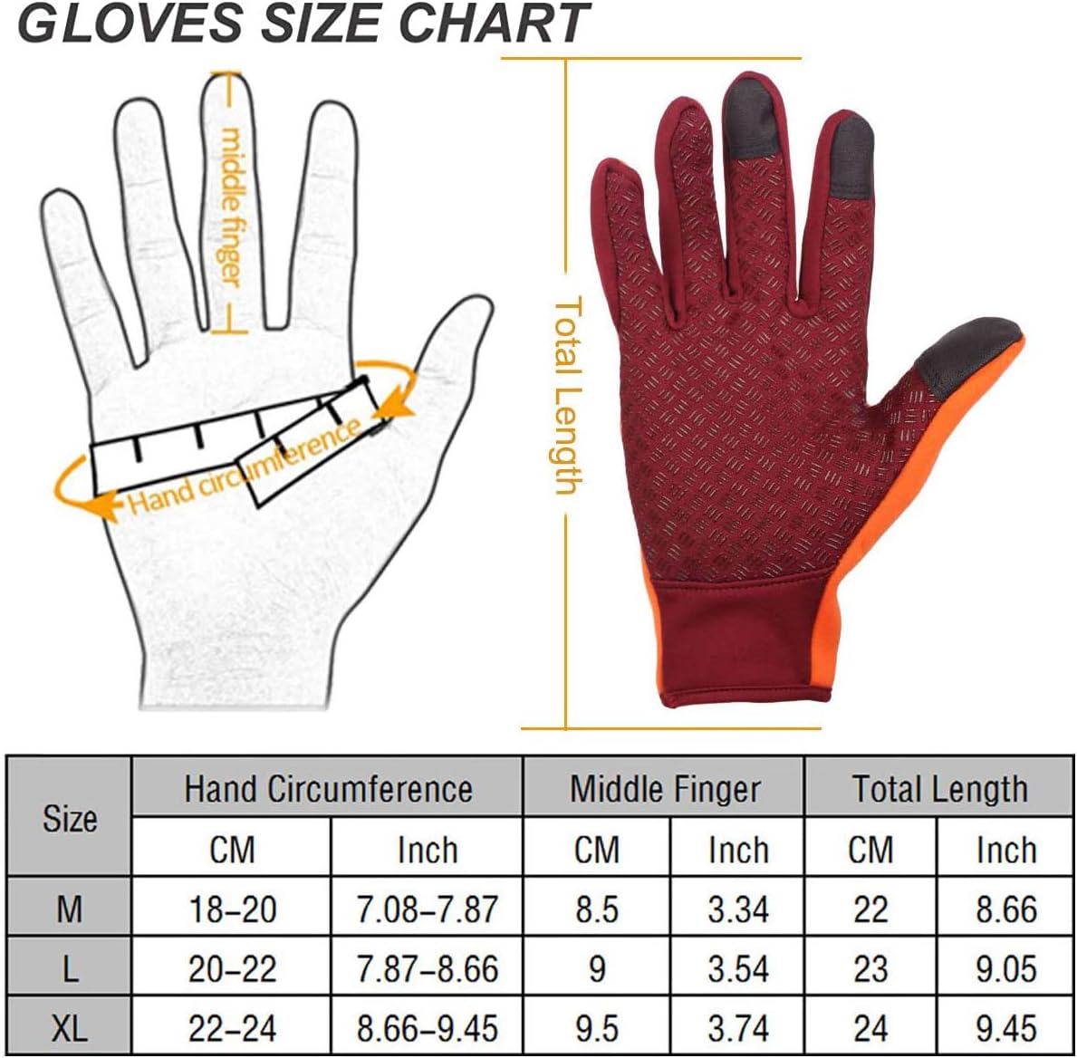 Achiou Touchscreen Winter Gloves for Warm iPhone iPad Bicycling Cycling Driving Anti-Slip Gloves Running Hiking Climbing Skiing Outdoor Sports for Men Women