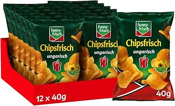 funny-frisch Chipsfrisch Hungarian-Style Crisps, Pack of 12 (12 x 40 g)