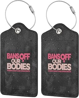 Bans Off Our Bodies Luggage Tag Stainless Steel Loop Luggage Tag with Privacy Cover, for Travel Suitcase 2 PCS
