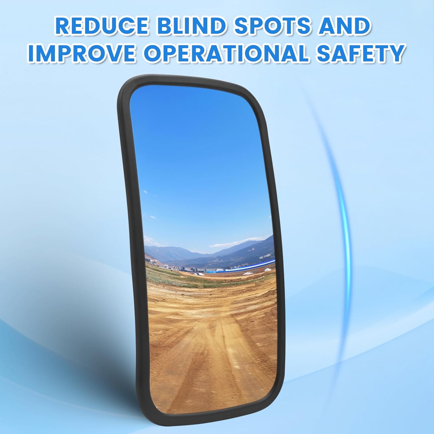 jose2015 Excavator Mirrors, Excavator Rearview Mirror, 12.99 x 7.04 Inches, 180-Degree Adjustable, HD Curved Compatible with Komatsu Hitachi Kobelco Caterpillar Excavators