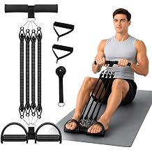 2026 Upgrade Pedal Resistance Band with Handles, Adjustable 4-Tube Detachable Foot Pedal Resistance Band, Portable Home Gym Equipment for Abs, Arms, Waist, Legs & Full Body Workout, Men Women