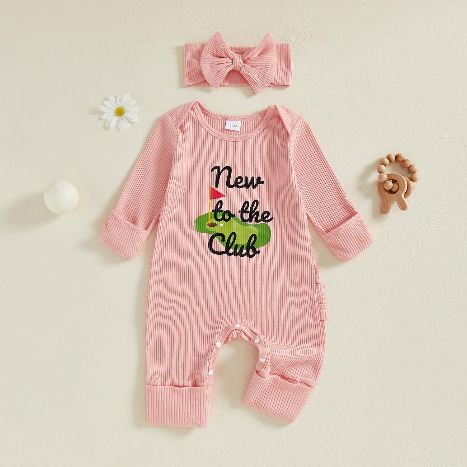 citgeett Baby Girl Newborn Clothes Football Golf Outfit Long Sleeve Romper Jumpsuit Infant Fall Winter Outfits Clothes - Image 3