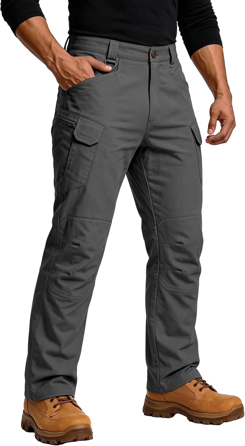 Men's Tactical Cargo Work Pants Stretch Fishing Pants Water Resistant