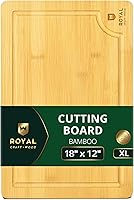 Vista 1 de ROYAL CRAFT WOOD Tablas de Cortar de Madera para Preparación de Comidas y Servir en la Cocina - Tabla de Servir de Madera de Bambú con Ranura