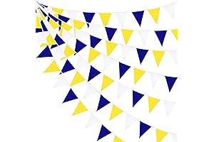 32Ft Blue Yellow White Banner Bunting