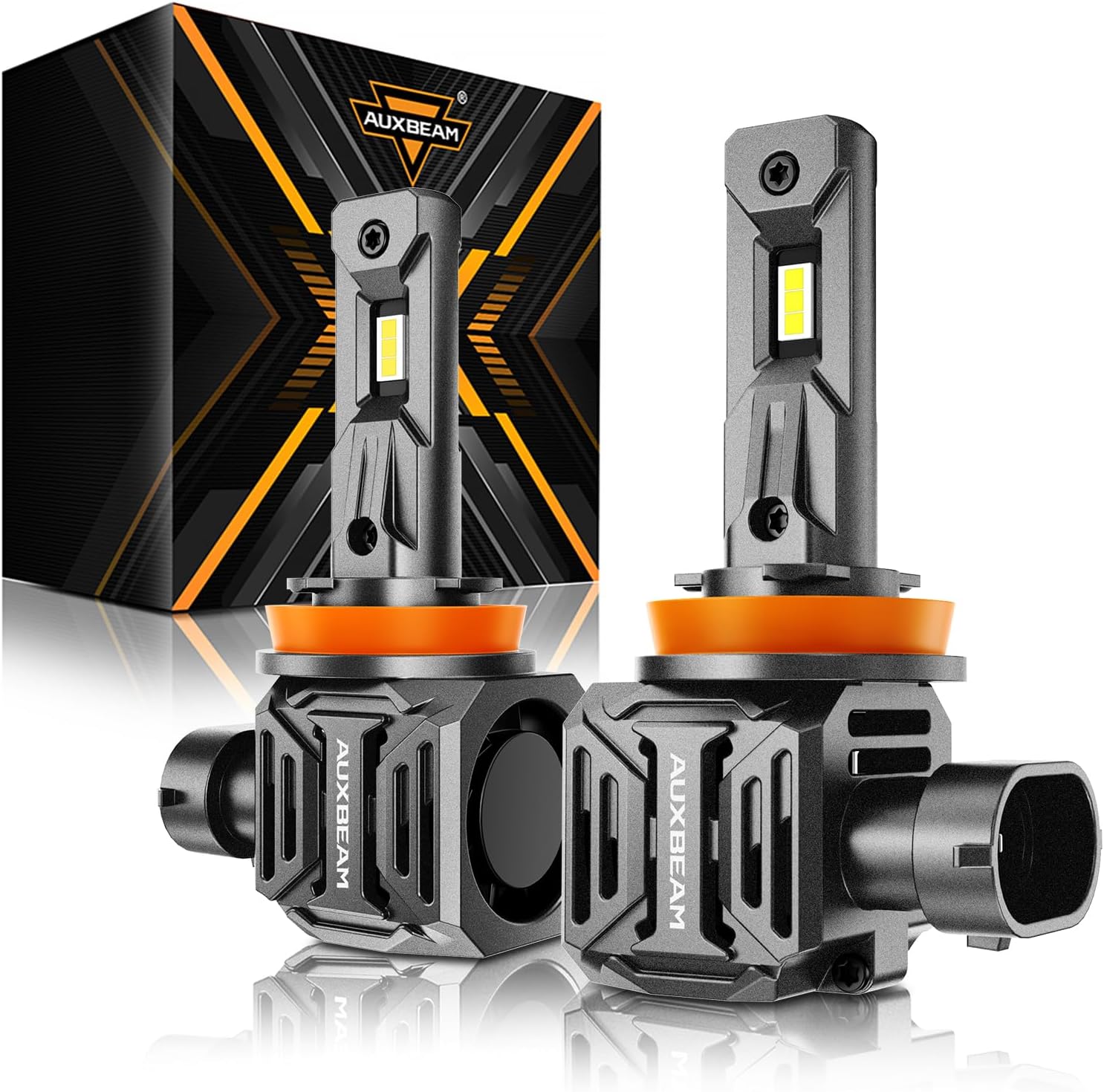 Auxbeam 9007 HB5 Fog Lights, Built-in Dual Fans, [Latest & Brightest] 130W 36000LM 900% Brighter Wireless 9007 Light For Off-Road Use