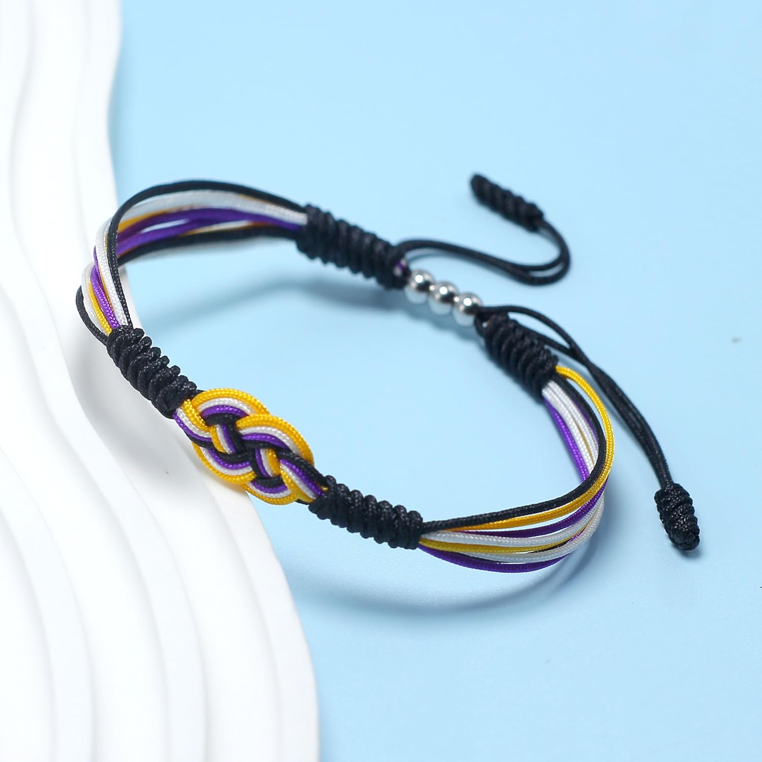 Pack of 2 LGBTQIA+ Accessories, Infinity Love Bracelet and Matching Rainbow Lanyard, Pride Month Gift Set, Things Stuffs for LGBTQIA Community (Non-Binary) - Image 2