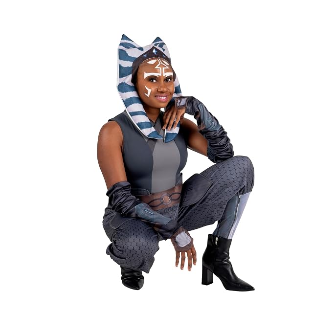 Foto 5 de 7 de Disfraz oficial de Star Wars para adultos de Ahsoka Tano para Halloween, overol con cinturón