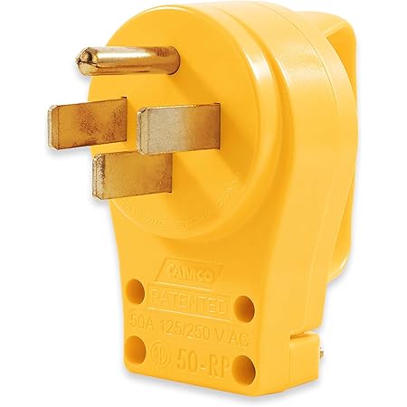 Camco PowerGrip Replacement Plug- Transform Your RV Plug Into a Safe and Durable PoweGrip Cord 50 AMP (55255)